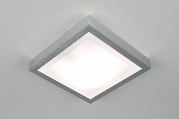 Koupelnové stropní svítidlo Trendline B1 (Hranaté moderní stropní světlo do koupelny, krytí IP44, broušený hliník)