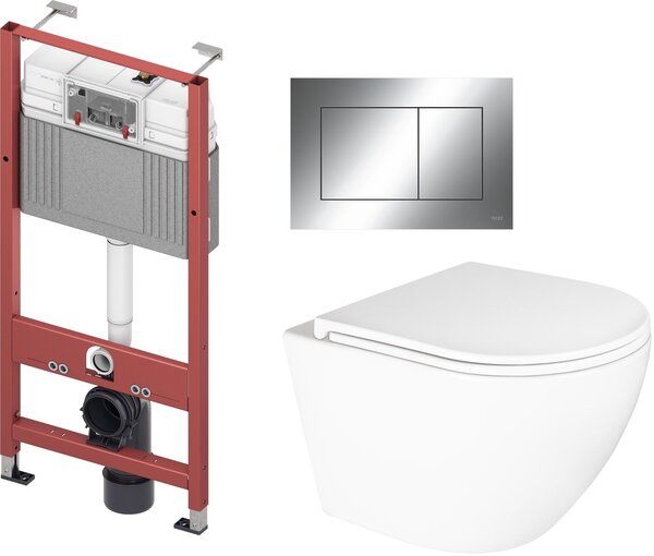 Sada podomítkový WC modul Tece Base 9400407, záchodová mísa Oltens Hamnes 42019000, 9.240.401, 45111000