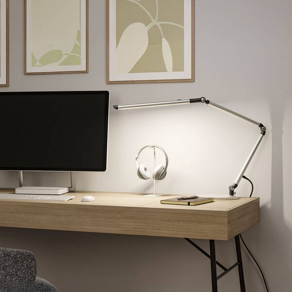 Paulmann LED stolní lampa FlexBar, stříbrná, 36 cm,, stmívatelný, Chrom / stříbro, Pracovna / kancelář, Hliník, Moderní