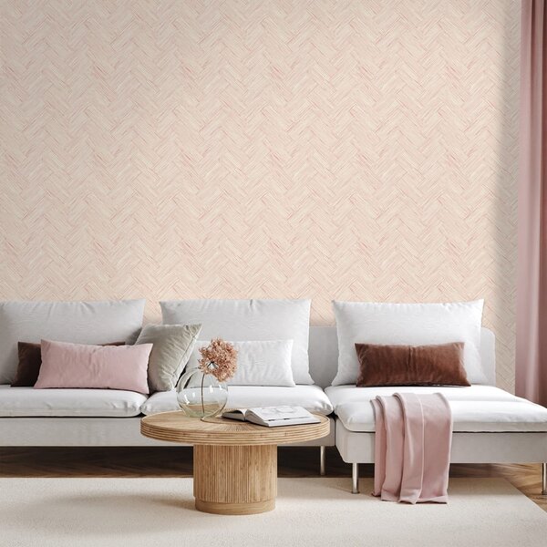 Tapeta elegantní béžová textura košíkové vazby