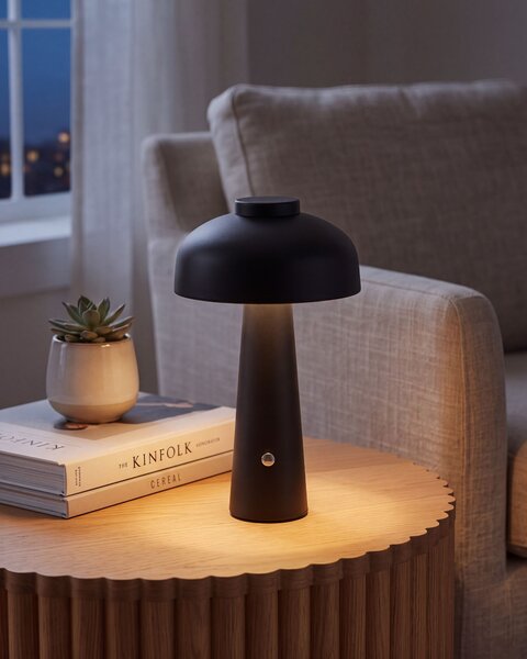 LED bezdrátová stolní lampa AGUSAN se stmívačem Kov Černá