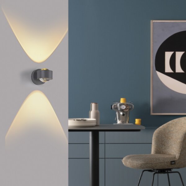 Schöner Wohnen 19331-21 - LED Nástěnné svítidlo CHIA 2xLED/2W/230V antracit