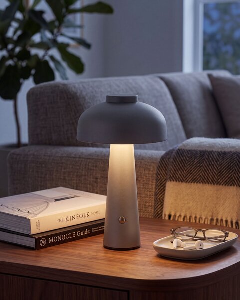 LED bezdrátová stolní lampa AGUSAN se stmívačem Kov Šedá