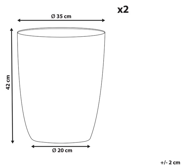 Sada 2 květináčů CROTON 35 cm Krémově bílá