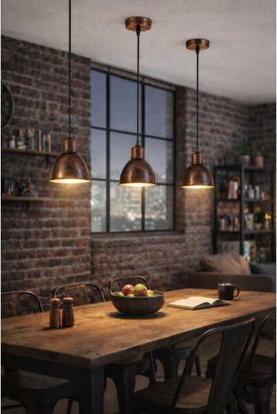 Brilagi - LED Lustr na lanku RIDDY 1xE27/60W/230V měděná/patina