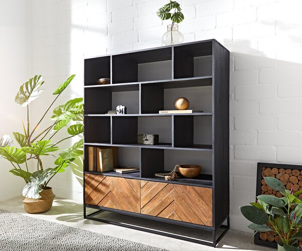 DELIFE Skříň Famke 120 cm mango teak 10 přihrádek 2 dvířka