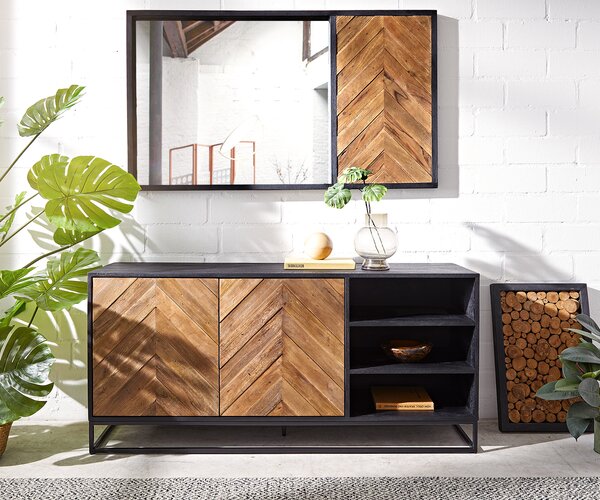 DELIFE Komoda Famke 145 cm mango teak 2 dvířka 3 přihrádky