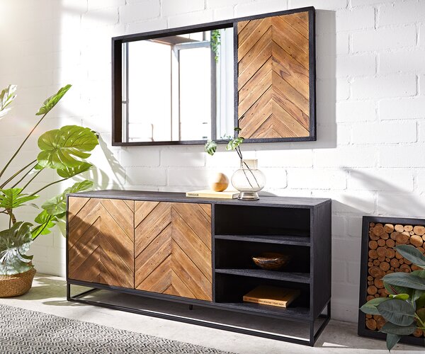 DELIFE Komoda Famke 145 cm mango teak 2 dvířka 3 přihrádky