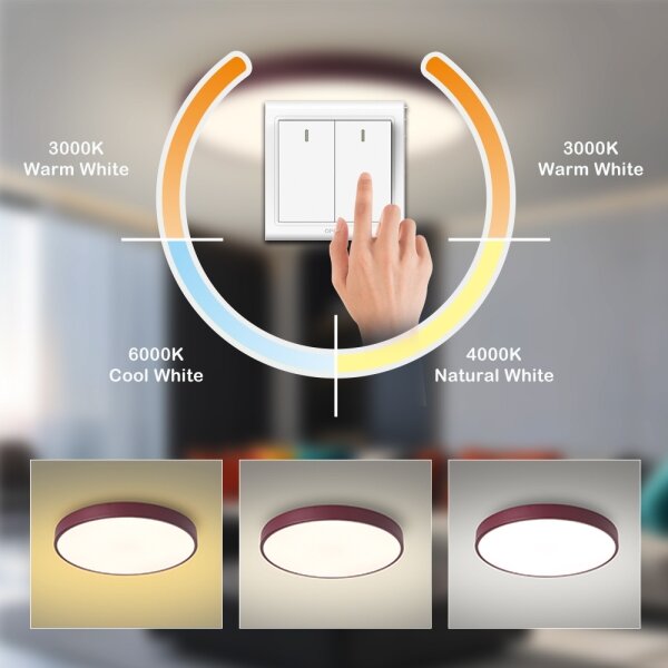 Brilagi - LED Stropní svítidlo POOL LED/60W/230V 3000/4000/6000K 50 cm burgundy