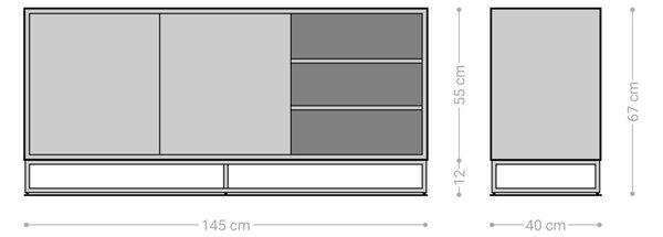 DELIFE Komoda Famke 145 cm mango teak 2 dvířka 3 přihrádky