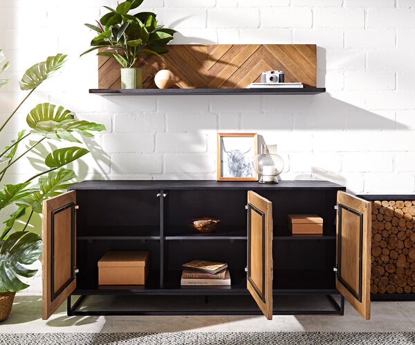 DELIFE Komoda Famke 145 cm mango teak 3 dvířka