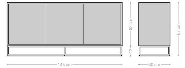 DELIFE Komoda Famke 145 cm mango teak 3 dvířka