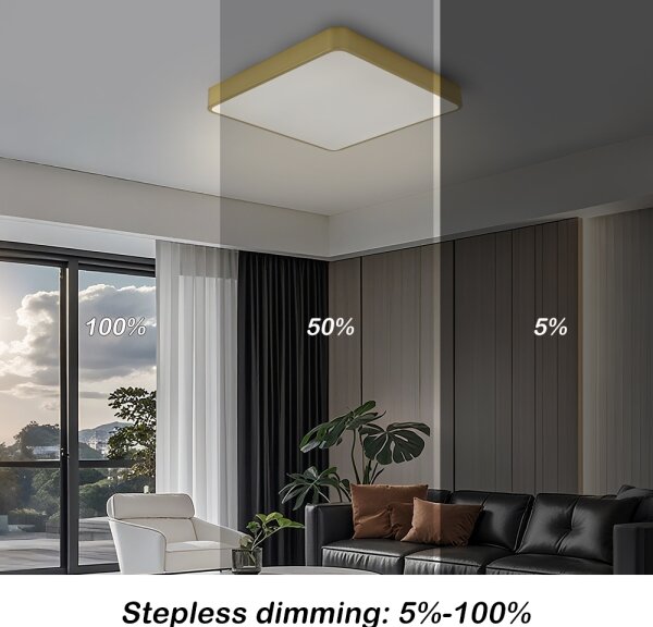 Brilagi-LED Stm stropní svítidlo POOL LED/48W/230V 3000-6000K 50x50 cm zlatá+DO