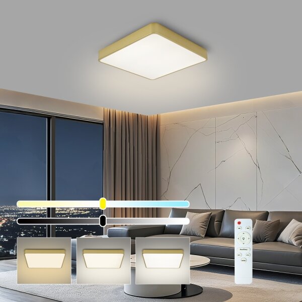 Brilagi-LED Stm stropní svítidlo POOL LED/48W/230V 3000-6000K 50x50 cm zlatá+DO
