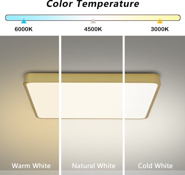 Brilagi-LED Stm stropní svítidlo POOL LED/48W/230V 3000-6000K 50x50 cm zlatá+DO