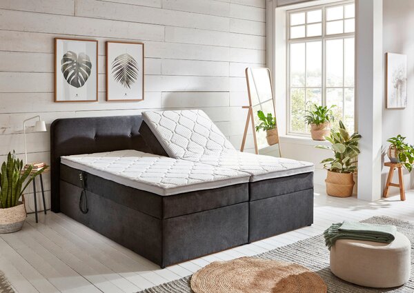 POSTEL BOXSPRING, 180/200 cm, šedá Carryhome - Postele s úložným prostorem, Online Only