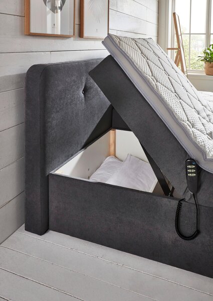 POSTEL BOXSPRING, 180/200 cm, šedá Carryhome - Postele s úložným prostorem, Online Only