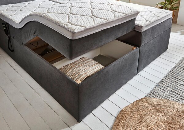 POSTEL BOXSPRING, 180/200 cm, šedá Carryhome - Postele s úložným prostorem, Online Only