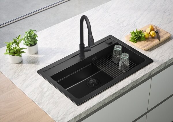 ALVEUS 1148163 - Kuchyňský dřez ATROX 79x50 cm granit/černá