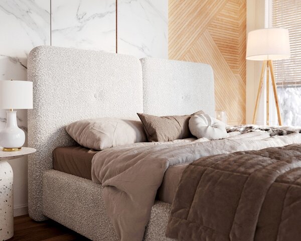 Čalouněná postel Bedřich Velikost spací plochy: 200x90, Barva postele: krémová
