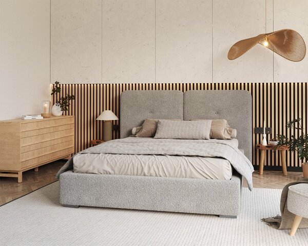 Čalouněná postel Bedřich Velikost spací plochy: 200x90, Barva postele: krémová