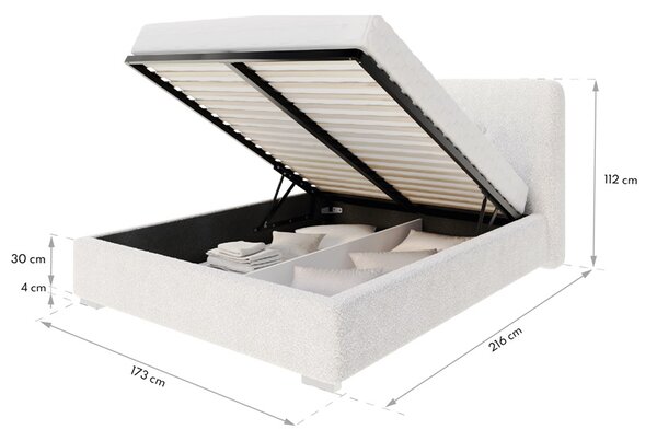 Čalouněná postel Bedřich Velikost spací plochy: 200x90, Barva postele: krémová