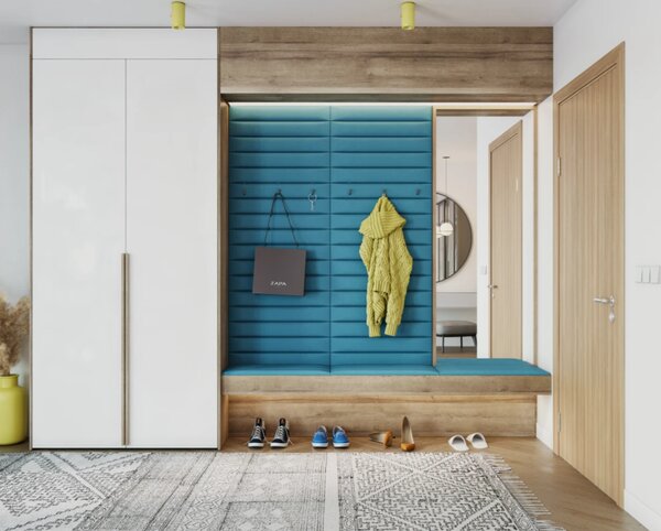 Čalouněný panel na zeď Trinity - 70x10 cm Barva: bílá