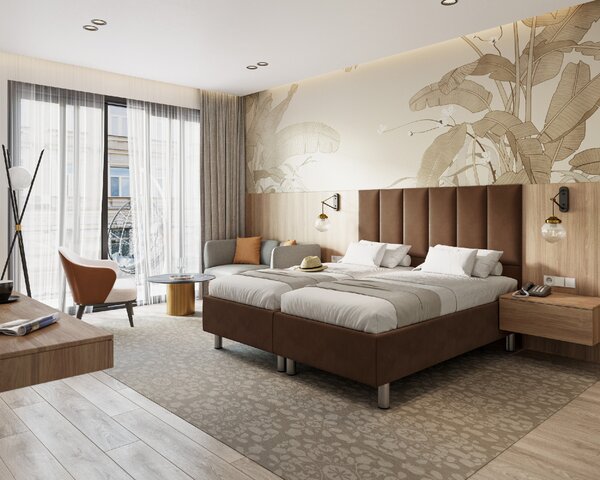Hotelová postel Saška pro 2 osoby Velikost spací plochy: 200x80