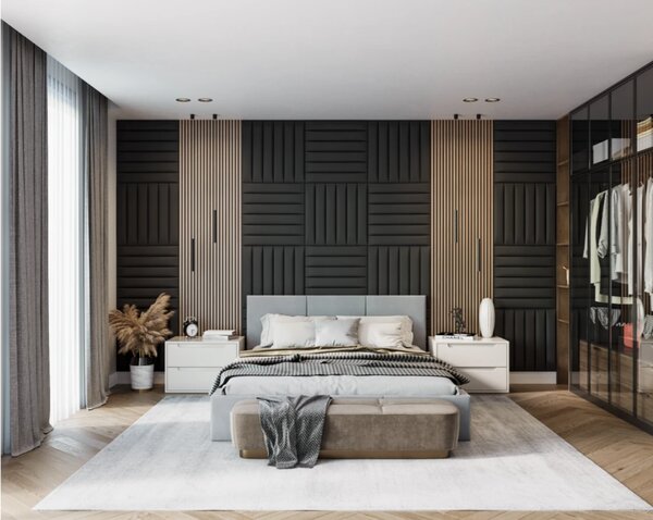 Čalouněný panel na zeď Trinity - 60x10 cm Barva: bílá