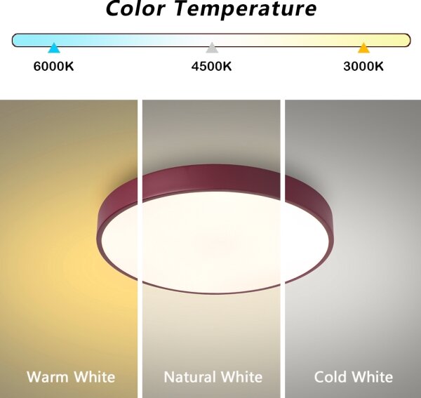 Brilagi-LED Stropní svítidlo POOL LED/48W/230V 3000/4000/6000K 40 cm burgundy