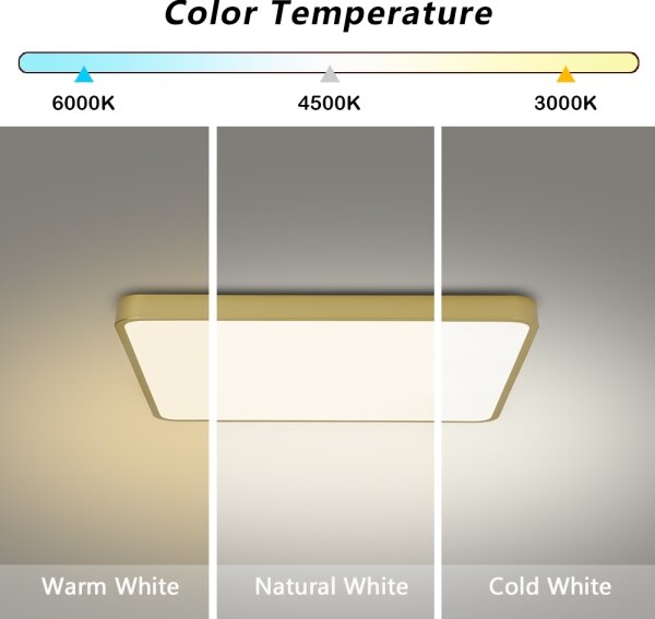 Brilagi-LED Stm stropní svítidlo POOL LED/36W/230V 3000-6000K 40x40 cm zlatá+DO