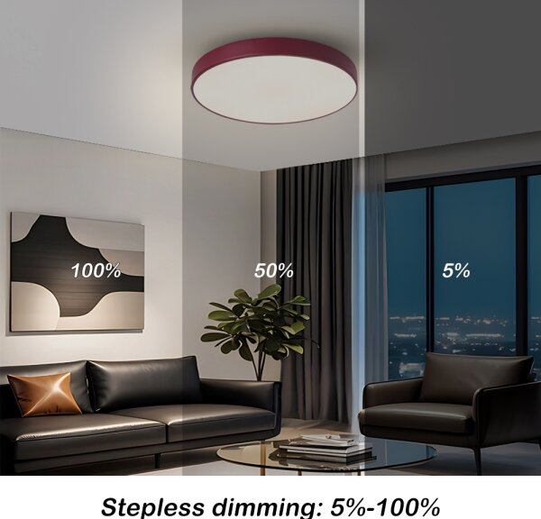 Brilagi-LED Stm stropní svítidlo POOL LED/48W/230V 3000-6000K 40 cm burgundy+DO