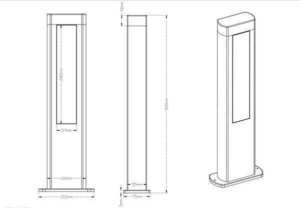Trio Leuchten 521660242 RHINE - LED stojací lampa na zahradu, LED 2x 5,5W, 3000K 50cm, IP54 (Venkovní stojací lampa v antracitové barvě)