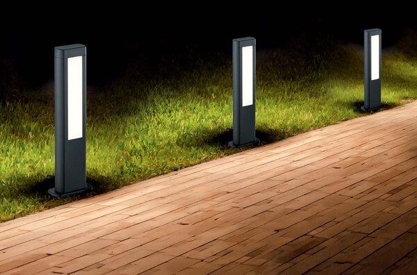 Trio Leuchten 521660242 RHINE - LED stojací lampa na zahradu, LED 2x 5,5W, 3000K 50cm, IP54 (Venkovní stojací lampa v antracitové barvě)