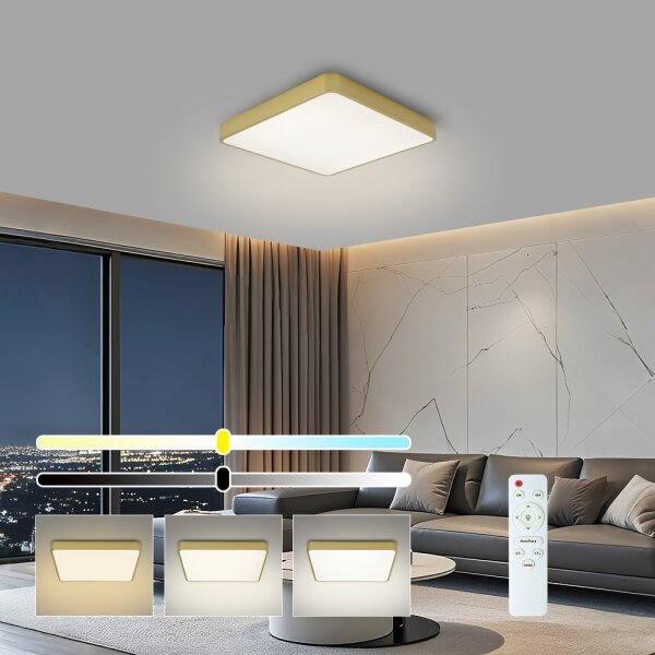 Brilagi-LED Stm stropní svítidlo POOL LED/36W/230V 3000-6000K 40x40 cm zlatá+DO