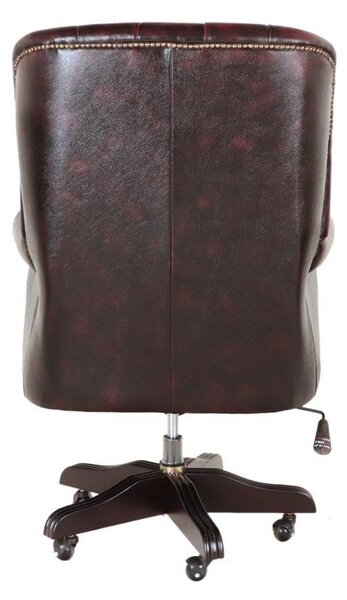 Kancelářská židle Chesterfield Office chair z pravé hovězí kůže New Red