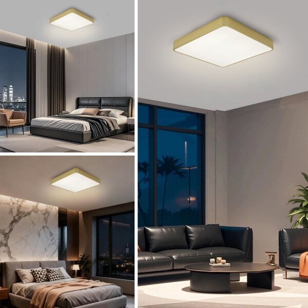 Brilagi-LED Stm stropní svítidlo POOL LED/48W/230V 3000-6000K 50x50 cm zlatá+DO