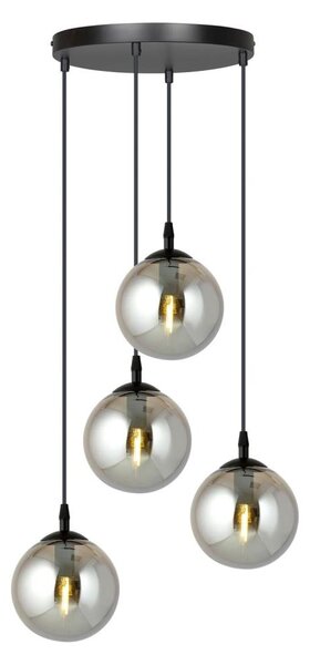 Lustr na lanku COSMO 4xE14/10W/230V pr. 40 cm černá/šedá