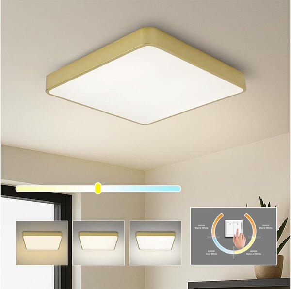 Brilagi - LED Stropní svítidlo POOL LED/48W/230V 3000/4000/6000K 50x50 cm zlatá