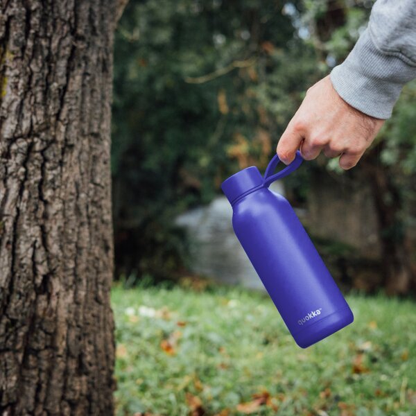 Nerezová termoláhev s poutkem Solid, 510ml, Quokka, modrá