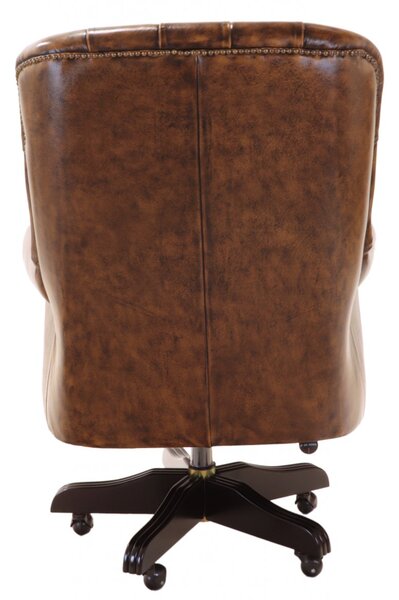 Kancelářská židle Chesterfield Office chair z pravé hovězí kůže Whisky