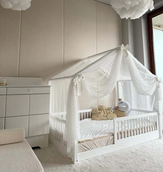 Domečková postel Housebed Alto 200x90 cm , bílá Výška nožiček: nohy 1 cm
