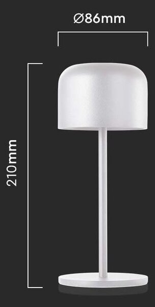 LED Solution Bílá LED stolní nabíjecí lampa 210mm 1,5W IP54 10449