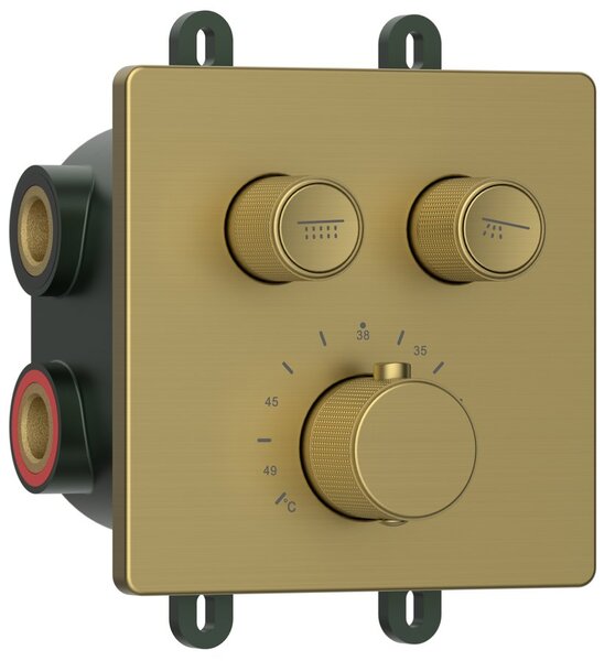 Sapho Sapho, SMARTSELECT podomítková sprchová baterie, box, 2 vývody, zlato mat, RP042GB