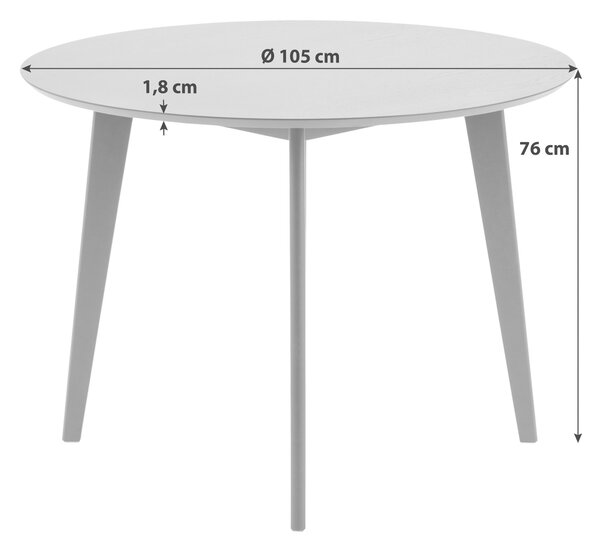 JÍDELNÍ STŮL, dub, kaučukové dřevo, černá, barvy dubu, 105/105/76 cm MID.YOU - Jídelní stoly, Online Only