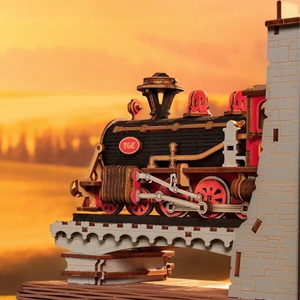 RoboTime - 3D skládačka Zarážka na knihy Historický parní vlak