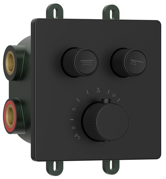 Sapho Sapho, SMARTSELECT podomítková sprchová baterie, box, 2 vývody, černá mat, RP042B