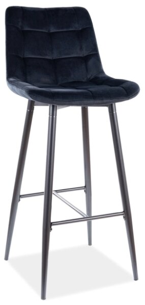 Polovičná barová židle CHIC H-2 VELVET černý rám / černá BLUVEL 19