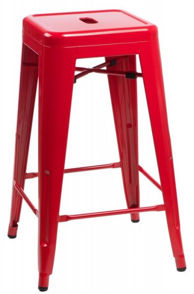 Barová židle PARIS 66 cm inspirovaná Tolix | červená