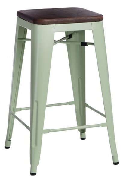 ArtD Barová židle Paris 75cm Dřevěná-Sosna ořech zelená